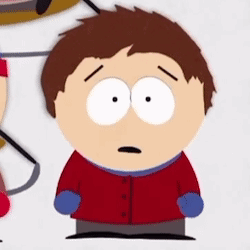 A Cartoon Character From South Park Is Wearing A Blue Glove . GIF
