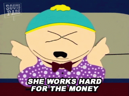 A Cartoon Character From South Park Is Wearing A Purple Dress And Bow Tie GIF