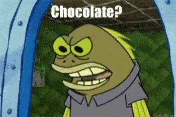 A Cartoon Character From Spongebob Squarepants Is Asking If There Is Chocolate . GIF