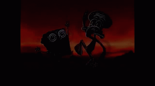 A Cartoon Character From Spongebob Squarepants Is Holding A Fish In His Claws GIF