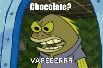 A Cartoon Character From Spongebob Squarepants Is Looking Out Of A Window And Saying `` Chocolate ? Vapeerrr '' . GIF