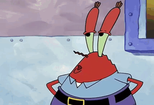 A Cartoon Character From Spongebob Squarepants Is Wearing A Purple Belt And A White Shirt . GIF