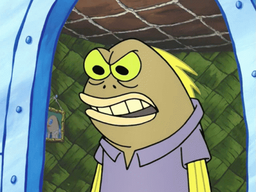 A Cartoon Character From Spongebob Squarepants Looks Angry GIF