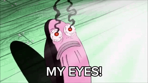 A Cartoon Character From Spongebob Squarepants Says My Eyes ! GIF