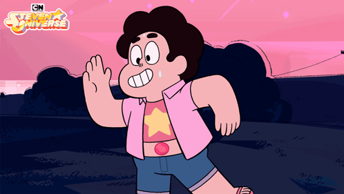 A Cartoon Character From Steven Universe Is Running In The Dark GIF