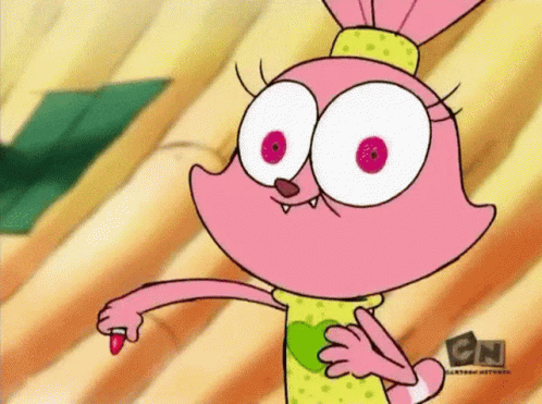A Cartoon Character From The Cartoon Network Is Holding A Red Object GIF