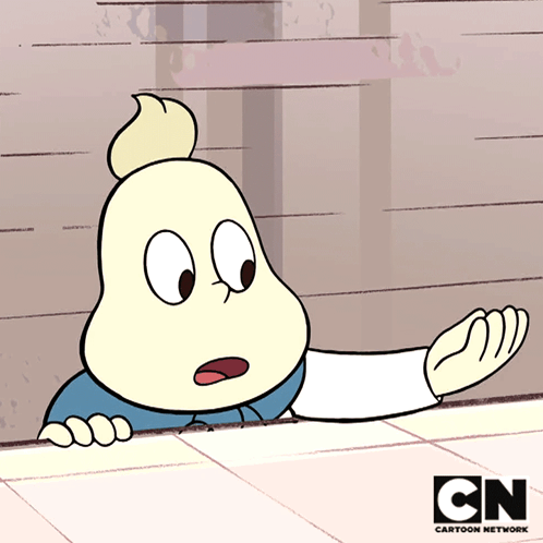a cartoon character from the cartoon network is standing on a tiled floor