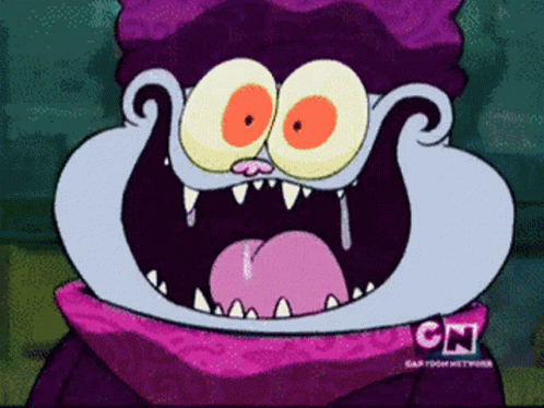 A Cartoon Character From The Cartoon Network Shows His Mouth Open GIF