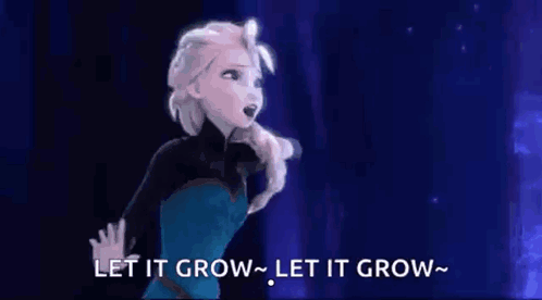 A Cartoon Character From The Movie Frozen Is Dancing And Saying `` Let It Grow '' . GIF