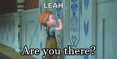 a cartoon character from the movie frozen is standing next to a wall and asking are you there .