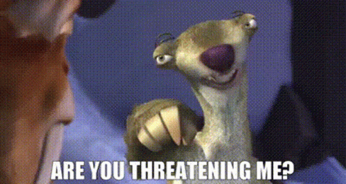 A Cartoon Character From The Movie Ice Age Is Talking To Another Animal . GIF