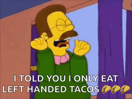 A Cartoon Character From The Simpsons Is Eating Tacos . GIF