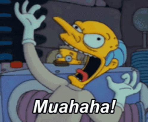 A Cartoon Character From The Simpsons Is Screaming And Says Muahaha GIF