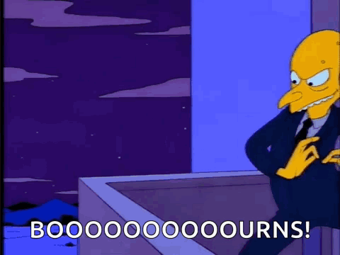 A Cartoon Character From The Simpsons Is Sitting On A Balcony And Says Booooooooourns . GIF