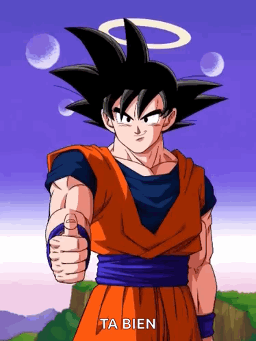 A Cartoon Character Giving A Thumbs Up With The Words Ta Bien Written Below Him GIF
