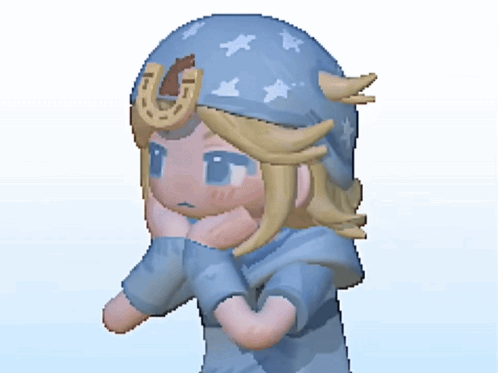 A Cartoon Character Has A Horseshoe On His Head GIF
