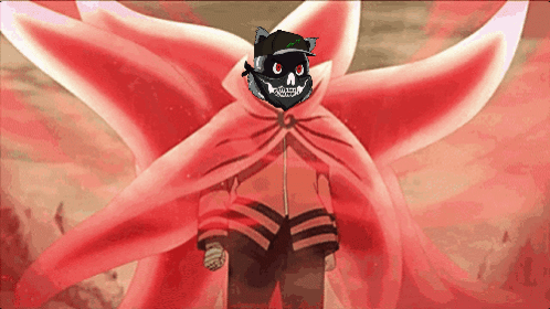 A Cartoon Character Has A Skull On His Head GIF
