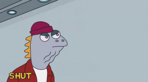 A Cartoon Character Holding A Bunch Of Money With The Words Shut Up And Written Below Him GIF