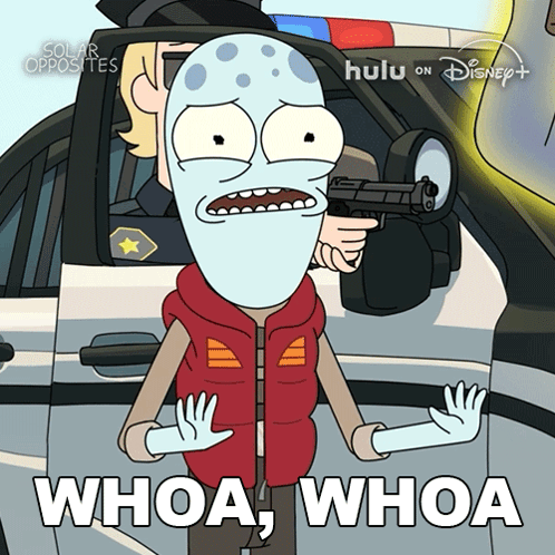 A Cartoon Character Holding A Gun With The Words Whoa Whoa On The Bottom GIF