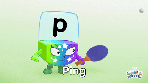 A Cartoon Character Holding A Ping Pong Paddle GIF