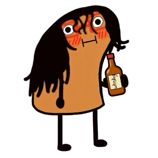 A Cartoon Character Holds A Bottle Of Whiskey GIF