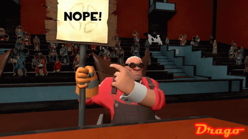 A Cartoon Character Holds Up A Sign That Says Nope GIF