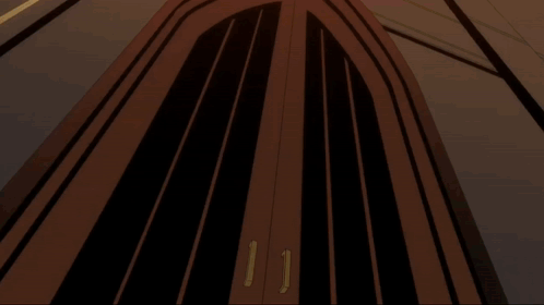 A Cartoon Character In A Bloody Suit Is Holding A Sword GIF