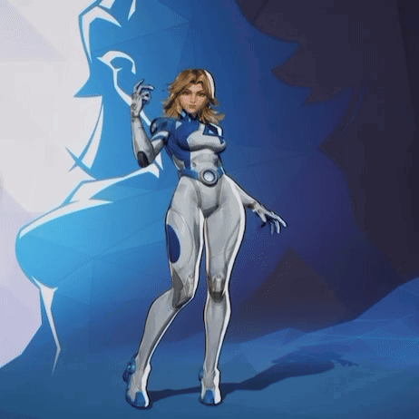 A Cartoon Character In A Blue And White Suit GIF