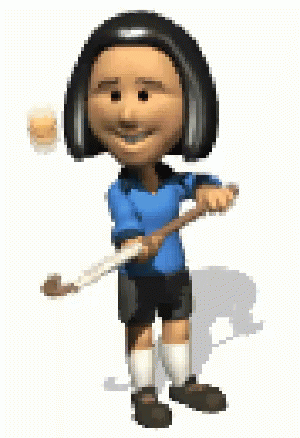A Cartoon Character In A Blue Shirt And Black Shorts Is Brushing His Teeth With A Toothbrush . GIF