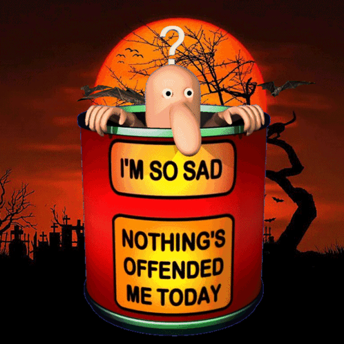 A Cartoon Character In A Can That Says I 'M So Sad GIF