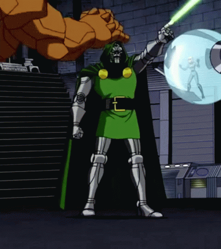 A Cartoon Character In A Green Cape Holding A Green Light Saber GIF