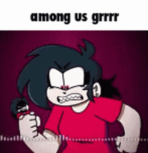 A Cartoon Character In A Red Shirt Is Holding A Microphone And Screaming . GIF