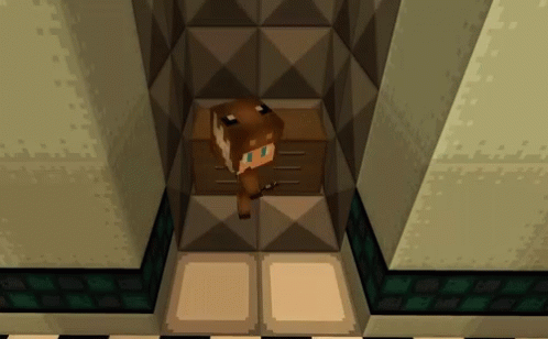 A Cartoon Character In A Room With A Box GIF