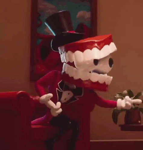 A Cartoon Character In A Santa Suit Is Jumping In The Air GIF