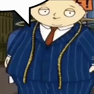 A Cartoon Character In A Suit And Tie With A Speech Bubble GIF