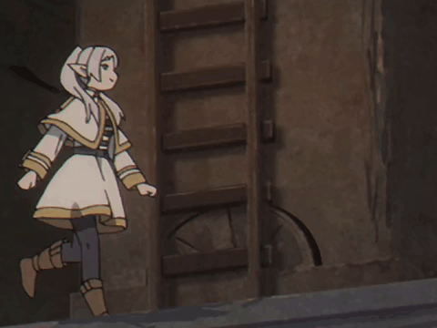 A Cartoon Character In A White And Gold Outfit Is Running GIF