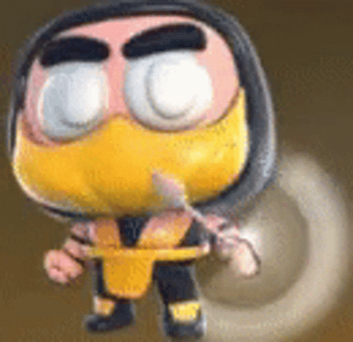 A Cartoon Character In A Yellow And Black Outfit Is Holding A Sword . GIF