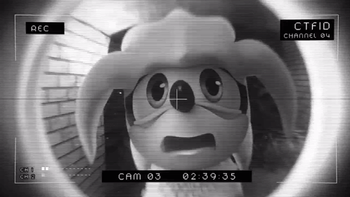 A Cartoon Character Is Being Recorded On A Camera And The Time Is 2:39 GIF