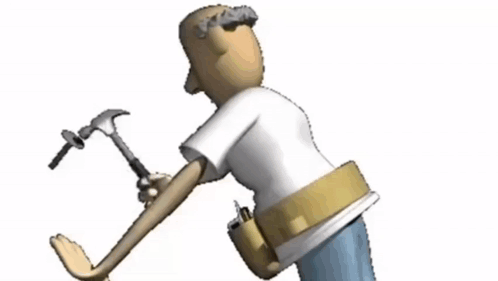 A Cartoon Character Is Brushing His Teeth With A Toothpaste Tube GIF
