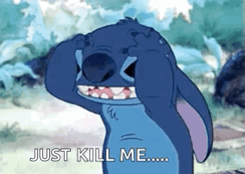 A Cartoon Character Is Crying And Saying `` Just Kill Me '' . GIF