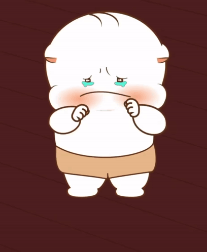 A Cartoon Character Is Crying With A Tear Coming Out Of His Mouth GIF