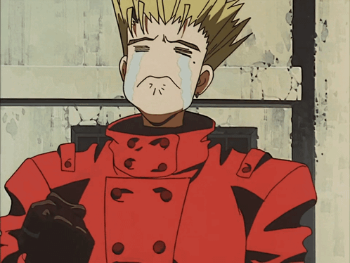 A Cartoon Character Is Crying With A Tear Running Down His Face GIF