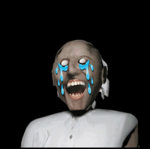 A Cartoon Character Is Crying With Blue Tears On His Face GIF