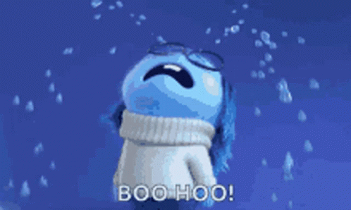 A Cartoon Character Is Crying With The Words Boo Hoo Written On The Bottom GIF