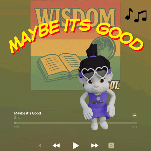A Cartoon Character Is Dancing In Front Of A Poster That Says Wisdom It 'S Good GIF