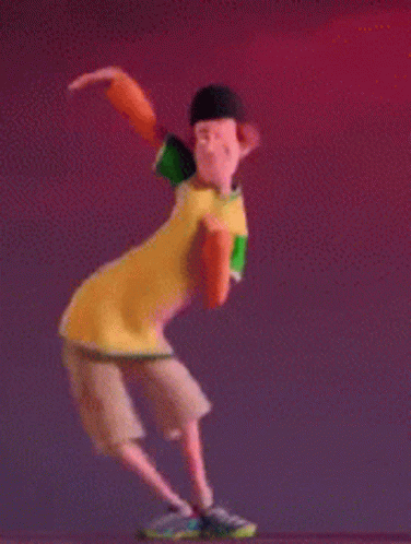 Cartoon Character Dancing On Red Background GIF