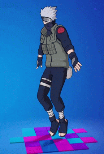 A Cartoon Character Is Dancing On A Colorful Carpet GIF