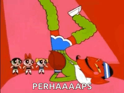 A Cartoon Character Is Doing A Handstand In Front Of A Group Of Cartoon Characters . GIF