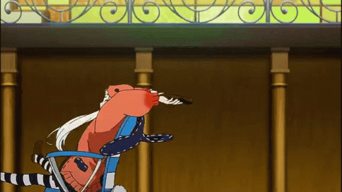 A Cartoon Character Is Doing A Handstand On A Chair . GIF