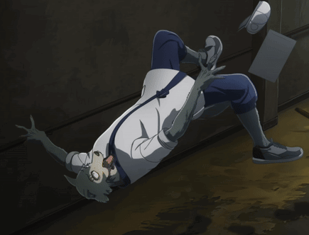 A Cartoon Character Is Doing A Handstand On The Floor GIF